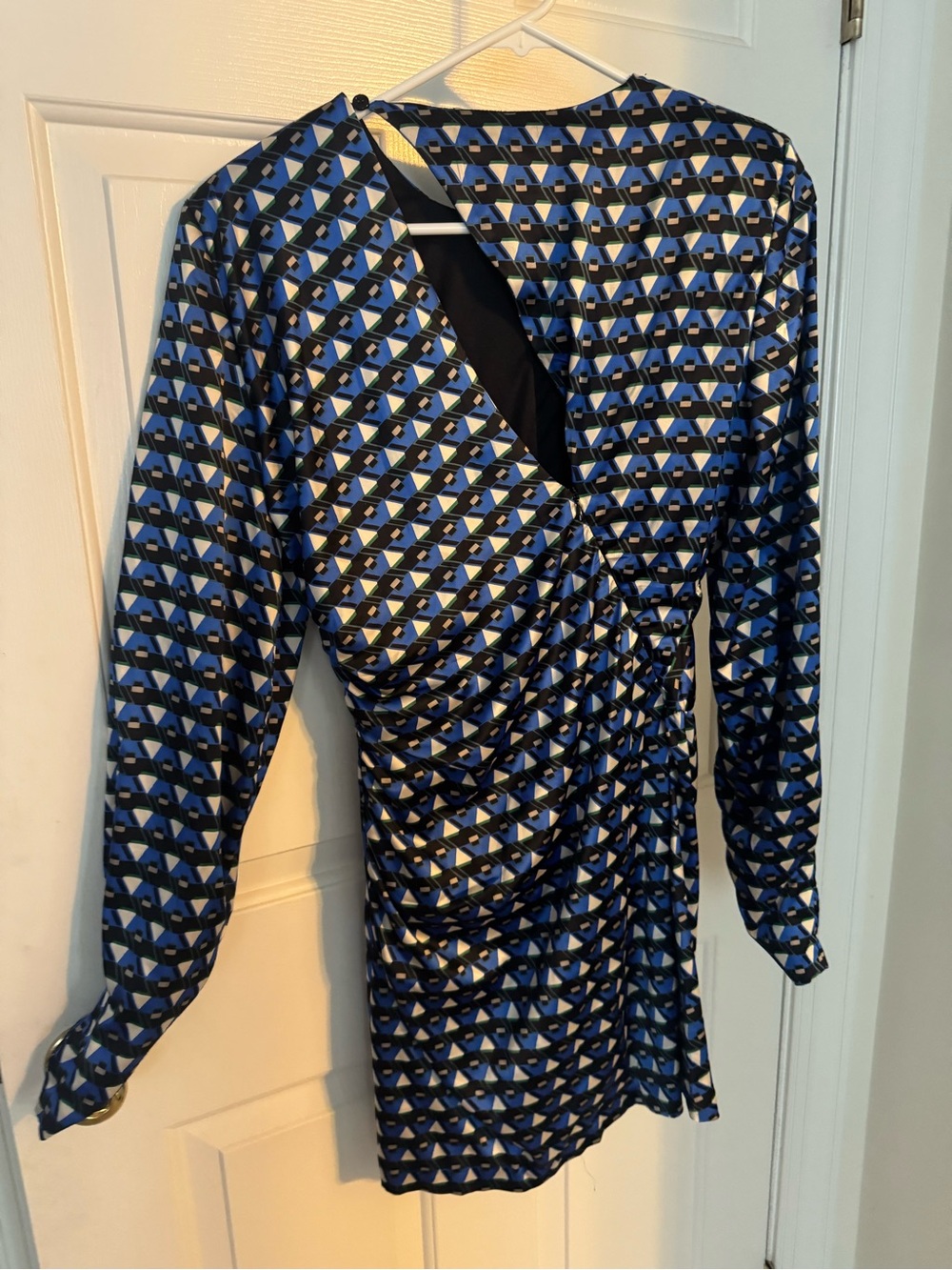 Zara Blue Black White Geometric Mini Dress
